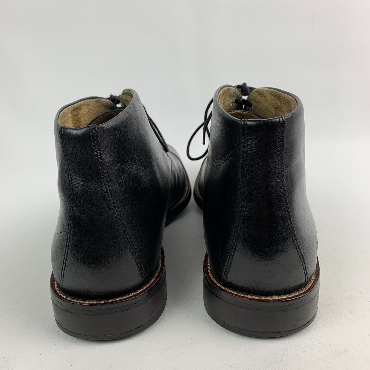 Stafford Black Leather Cap-Toe Chukka Boots Stanford Chukka Black Shoes main image 3