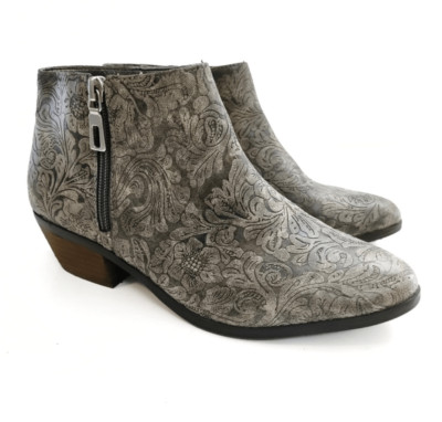 VERY VOLATILE FAIRCHILD TOOLED VEGAN SNAKESKIN PRINT ANKLE BOOTS SZ 6.5