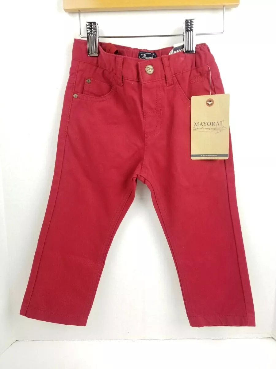 Mayoral Baby Boy s Red Adjustable Cotton Pants Size 18M