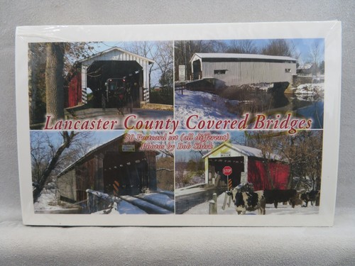 50 No Dupes Sealed Postcards of Lancaster County Covered Bridges, PA Bob Shirk