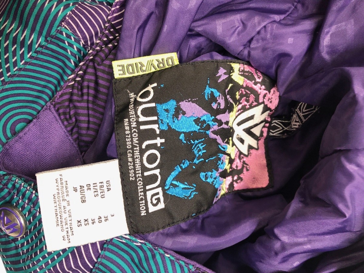 Burton Dryride Snowboarding Jacket Womens Size 3 Blue Purple | eBay