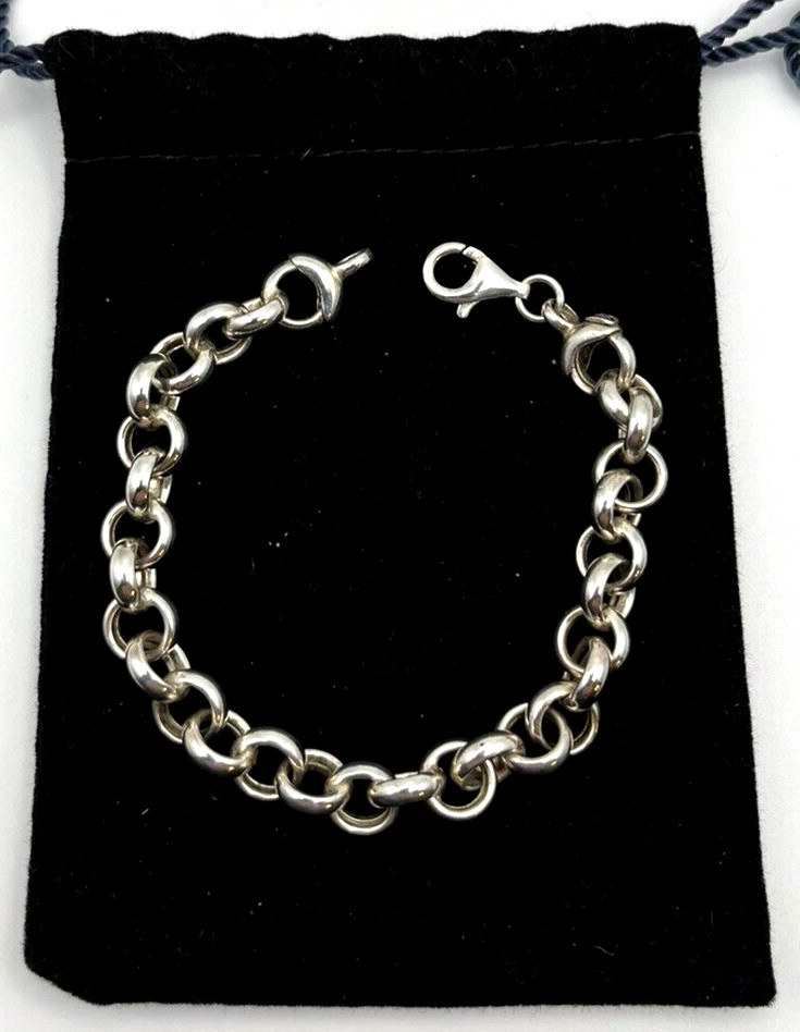 UPSCALE Solid Sterling Silver 925 ROLO CHAIN 7.5 … - image 3
