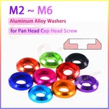 M2~M6 Aluminum Alloy Washers Gaskets for Pan Head Cup Head Screw Matching Spacer