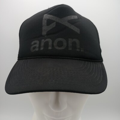 ANON Goggles Men's Black Mesh Snap Back Trucker Hat Cap Gray Logo Adjustable 