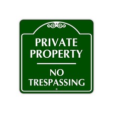 Private Property No Trespassing Protection Unique Aluminum Metal Sign 12"x12"