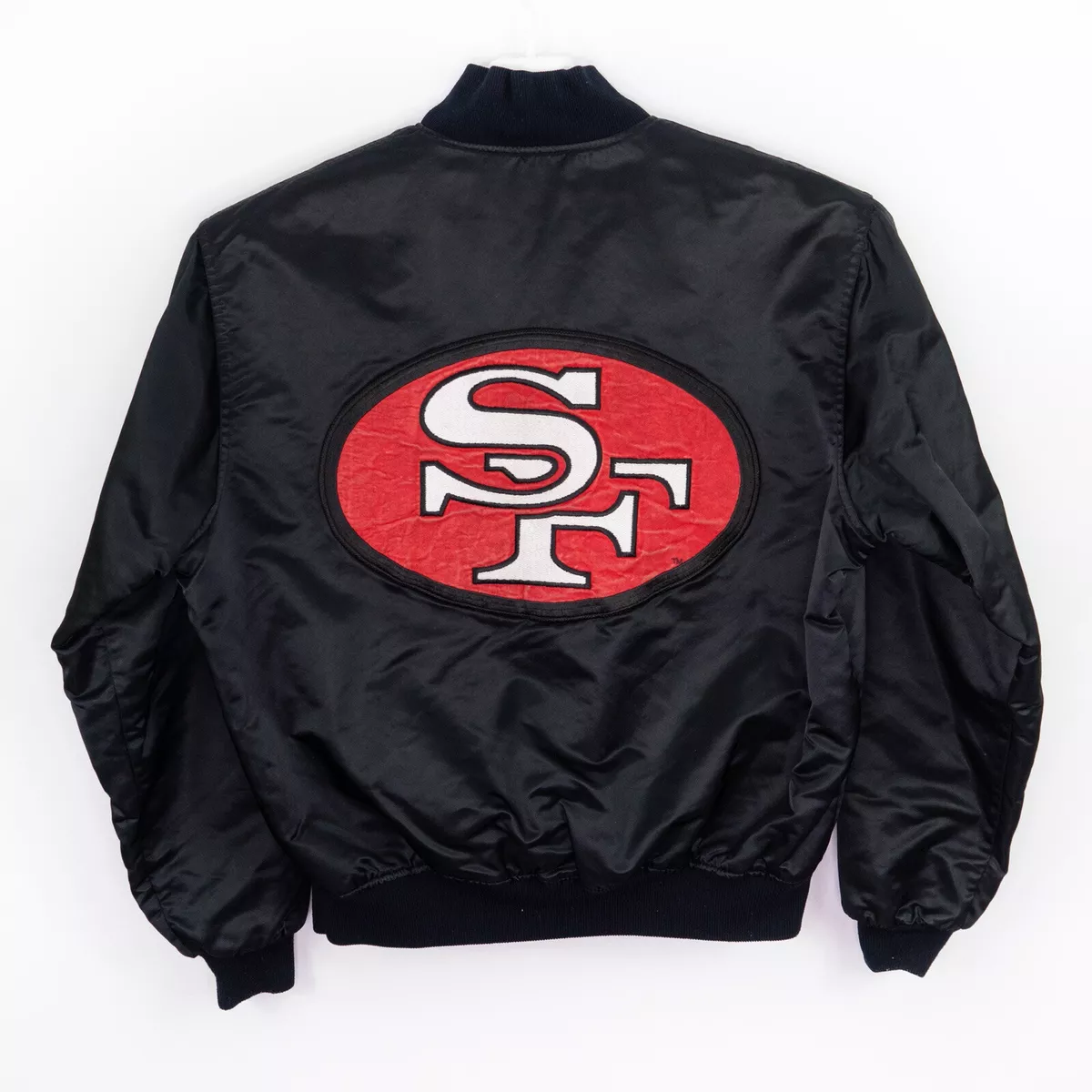 Vintage NFL San Francisco 49ers Starter Jacket 80s 90s Black Satin Bomber XL