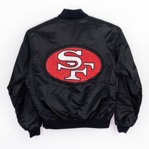 Vintage NFL San Francisco 49ers Starter Jacket 80s 90s Black Satin 