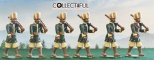 LEAD SOLDIER SET X6 - INDIAN INFANTRY - GREEN YELLOW - BRITAINS SIZE L131