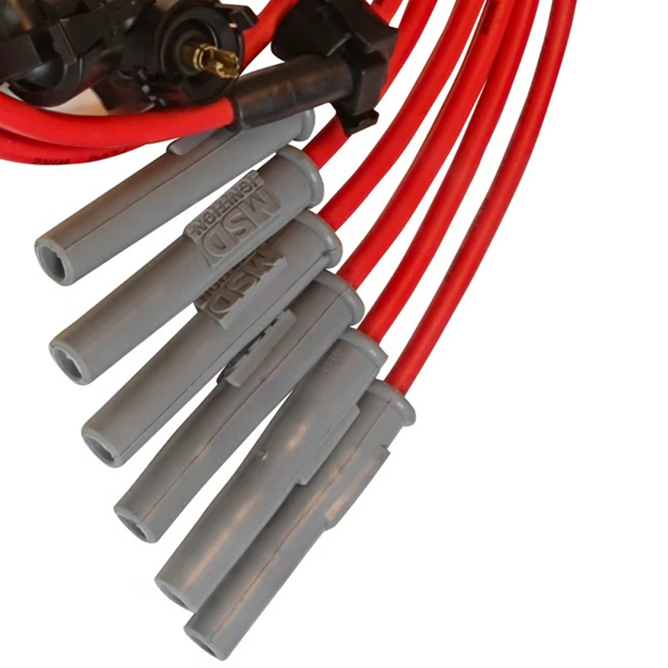 Conjunto de fios MSD 8,5 mm supercondutor personalizado vela de ignição vermelho para 94-98 Ford Mustang - Imagem 2 de 4