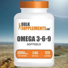BulkSupplements Omega 3-6-9 Softgels 240ct - 2000 mg Per Serving