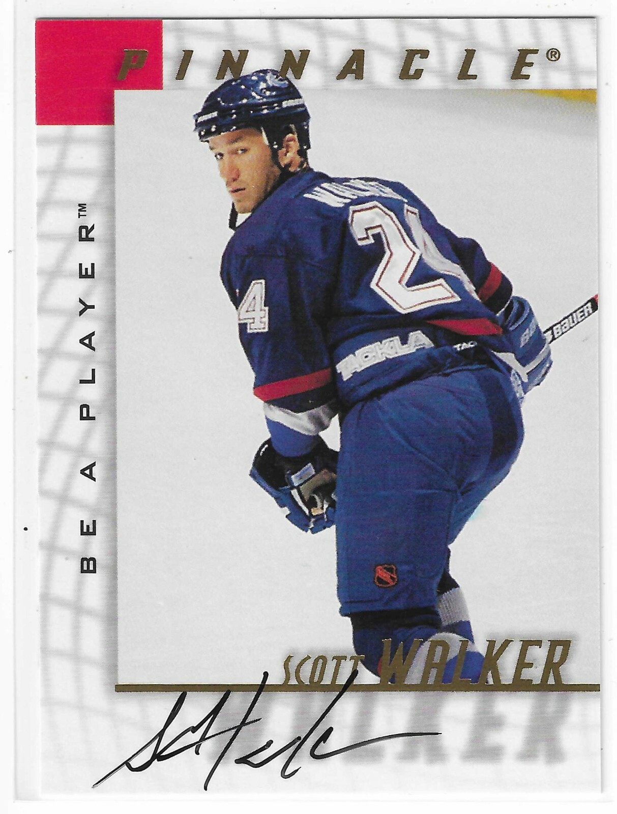 1997-98 PINNACLE SCOTT WALKER BE A PLAYER AUTO #33 VANCOUVER CANUCKS