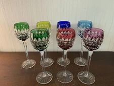 7 Rohmer Glasses Color Model ? Crystal Saint Louis H: 23.5 Cm (Price Per Piece)