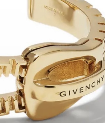 Givenchy Cuff Bracelet G-Zip Size Medium Made in Italy Gold Brass New Box - Picture 5 of 12