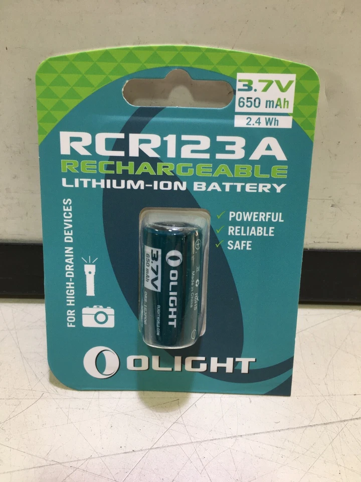 BATERÍA RECARGABLE DE IONES DE LITIO OLIGHT RCR123A 3.7V 650mAh 4 DISPOSITIVO DE ALTO DRENAJE Foto 4 de 4