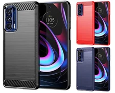 FOR Motorola Edge (2021) XT2141 Carbon Fiber Design TPU Case Phone Cover
