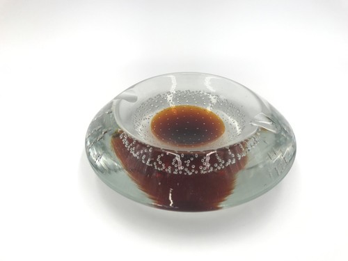 Galliano Ferro Murano Italian Art Glass Ash Tray Tinker Dish Controlled Bubble - Picture 8 of 10