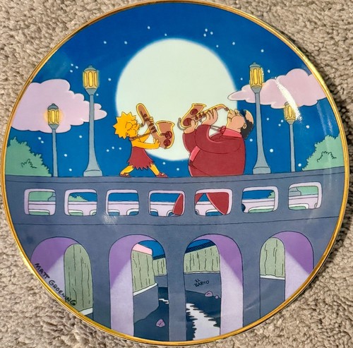 THE SIMPSONS Collector Talerze 24K, zestaw sześciu talerzy, Franklin Mint - Zdjęcie 3 z 9