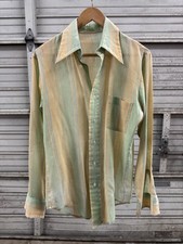 60s-70s Dagger Collar Pocket Shirt Paperthin S/M