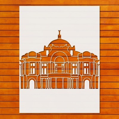 Reusable Buildings Stencil Template for Wall Art & DIY Crafts - StencilAir