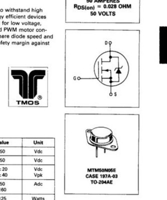 MOT MTM50N05E TO-3 TMOS IV POWER FIELD EFFECT TRANSISTORS *wq