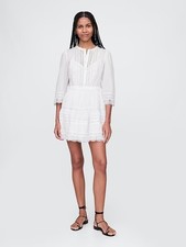 Gap M Medium Lace-Trim Mini Dress White NWT! #741538 Summer Vacation
