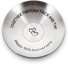 ACCOLIAMBER 10 Year Anniversary Tin Gifts for Him Her 10 Year Anniversary Weddin
