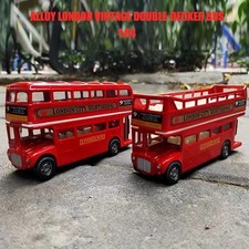 London City Bus and Black Cab Pull Back Car Kid Toy Double-Decker Metal DK