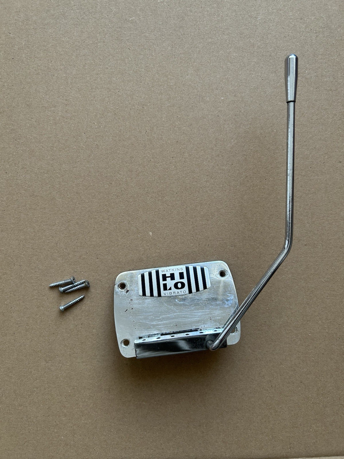 Watkins Hi-Lo Tremolo bridge tailpiece. Original arm. Vintage England 60??s