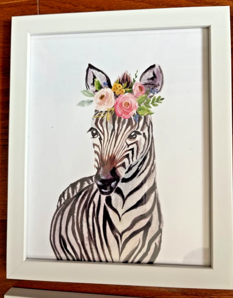 Set of 6 Jungle Themed Animal Baby Boy Girl Nursery Framed Art Prints Photos - Image 3 of 4