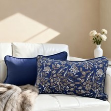 Outdoor Reversible Lumbar Pillow Covers ONLY, 20x12 Inches, Pack of 2   Water...