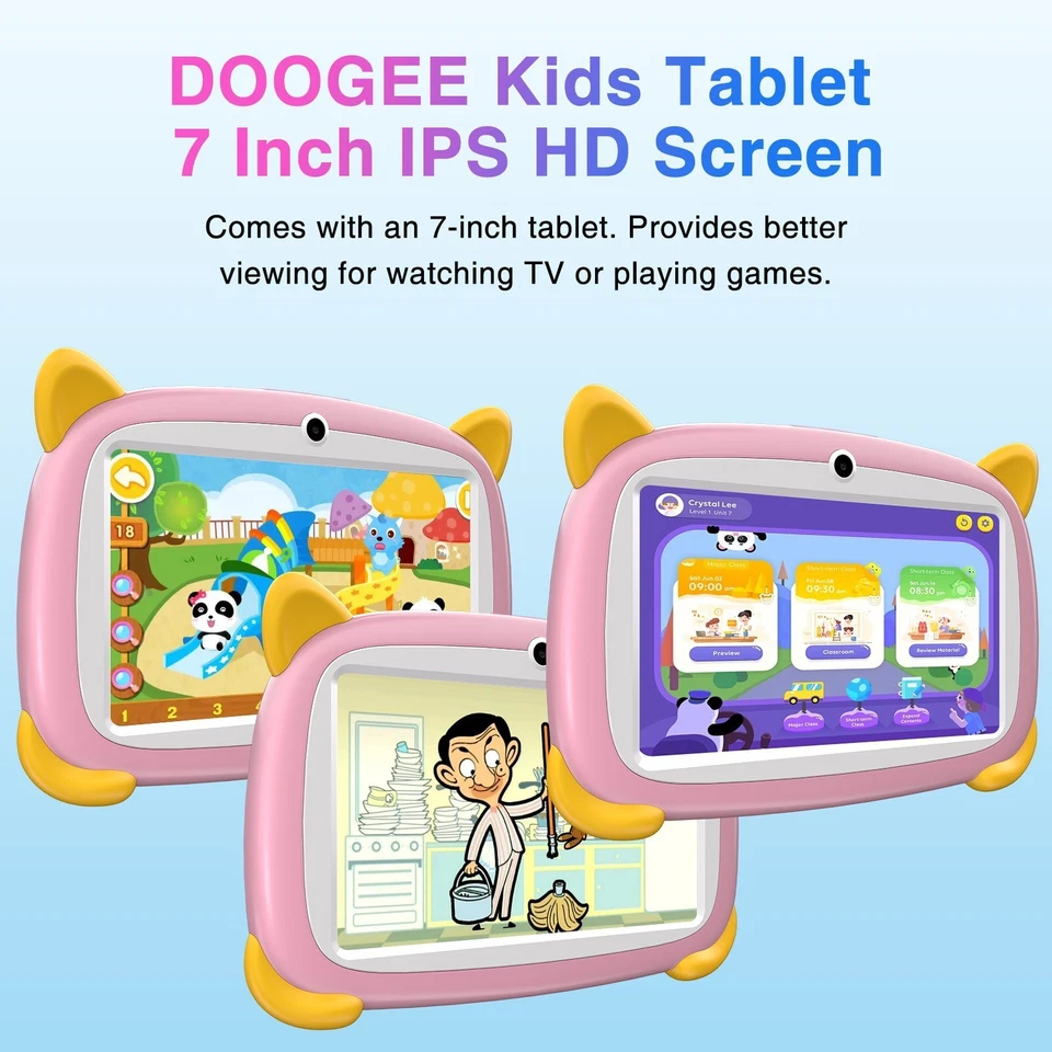 DOOGEE U7 7 inch Kids Tablet 4GB+32GB/ TF 1TB 3400mAh Toddlers Pad Apps for kids - Image 2 of 4