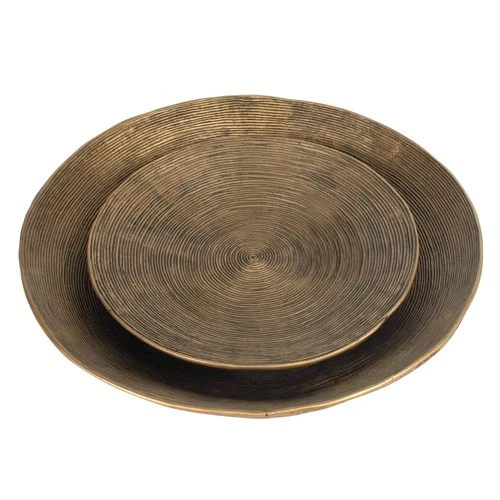 Uttermost 18255 Stratum 18"W Aluminum Decorative Bowls - Set of 2 - Brass - Picture 4 of 5