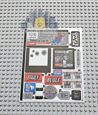 Lego Super Heroes AUFKLEBERBOGEN 1 76342 Spider-Man vs Mysterio: The Daily Bugle