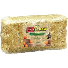 EZ-Straw 0.8 Cu. Ft. Decorative Straw Bale MLEZDECO5 EZ Straw Plastic Beige