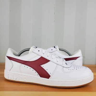 UK 9,5 - Diadora Magic Basket Weiß Leder Sneaker Schuhe Retro 45070