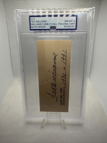 1991 Ted Williams Family Coll. Autograph /1941 (PSA 8)