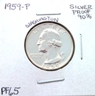 1959 PHILADELPHIA PROOF SILVER WASHINGTON QUARTER IN HIGH END PROOF CONDITION