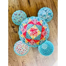 The Pioneer Woman Patchwork Medley 5 Piece Serving Bowl Set salad pasta blue 