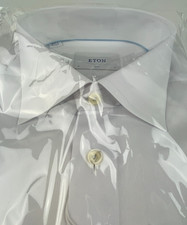 Eton Dress Shirt White Solid SLIM L XL 16 - 16.5 - 17 CHOOSE 100 Cotton B03