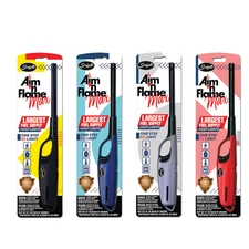 Scripto Multi Purpose Lighter Aim N Flame II Utility Reliable Random Colors 4-Ct