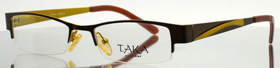 TAKA EYEWEAR T2650 Brown Womens Rectangle Half Rim Eyeglasses 51-18-135 B:24
