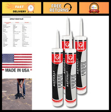 Asphalt Crack Filler Sealant - Black Acrylic Driveway Sealer, 10.1 oz, Pack of 4