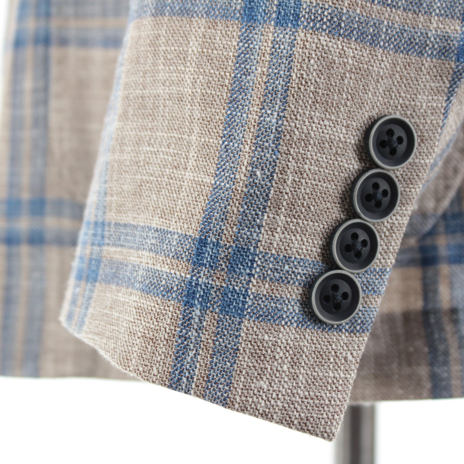 Johnnie-O NWT Wool Blend Sport Coat Size 42R US Nowell In Tan w/ Blue Plaid