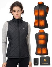 Women's Quilted Heated Vest with Battery Pack 16000mAh 7.4V, Warming Heated V...