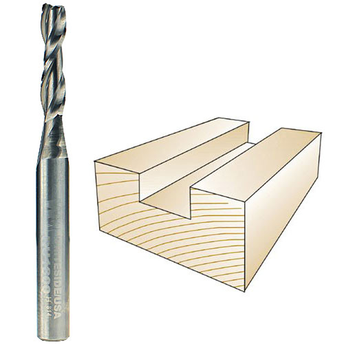 Whiteside Spiral Upcut Bit, 1/4 in. SH x 3/16 in. CD x 3/4 in. CL RU1800