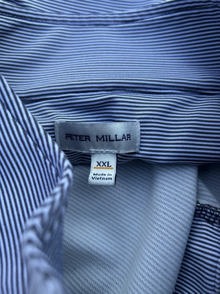 Peter Millar Performance 1/4 Zip Pullover Striped Golf Purdue Boilermakers XXL - Image 4 of 4