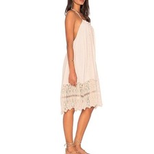 Jens Pirate Booty Dress Crochet Lace Cottagecore Beach Boho Celestial Angel Sz S