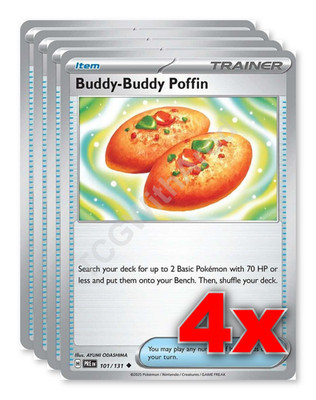 4x Buddy-Buddy Poffin 101/131 x4 - Prismatic Evolutions - Pokemon TCG - Playset