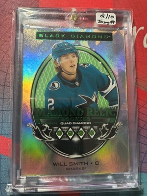 2024 BLACK DIAMOND WILL SMITH BDR-WS QUAD DIAMOND Emerald ROOKIES /10 Sharks