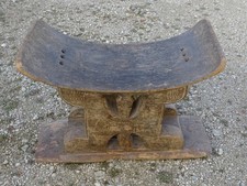 -ANCIEN TABOURET AFRICAIN de SAGE BOIS ASHANTI GHANA? Jus de GRENIER Déco   D